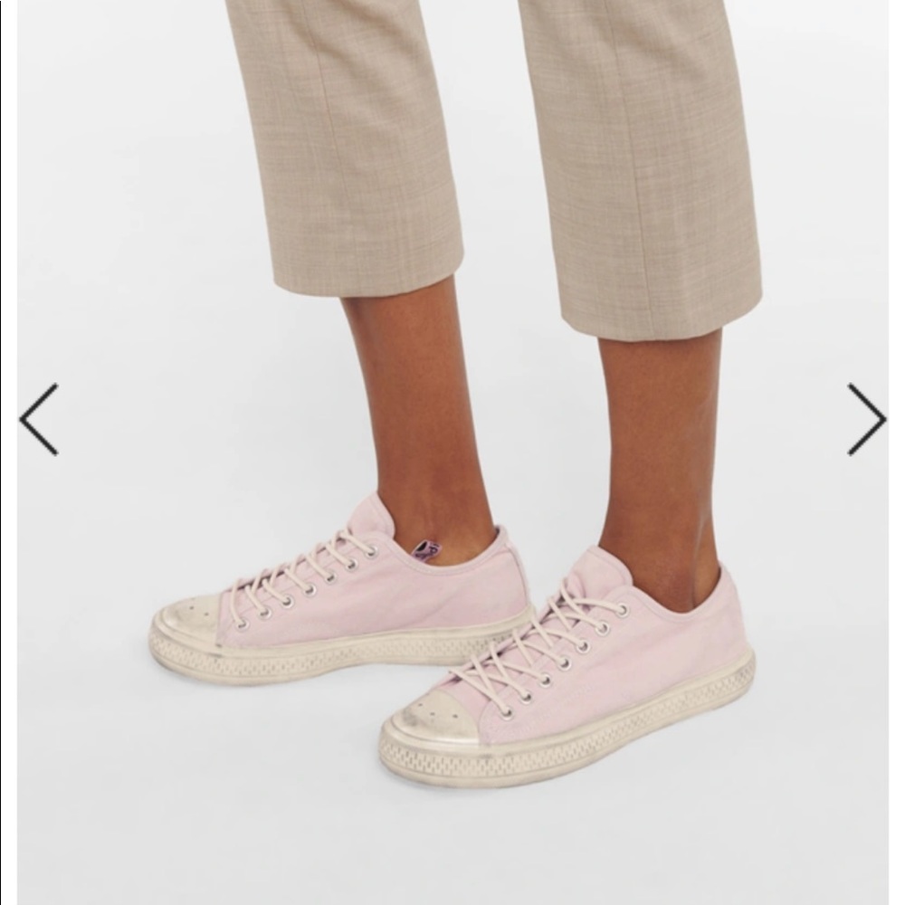 Acne Studios Pink Canvas Low Top Sneakers - Picture 2 of 5